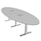 Skutchi Designs 45 in W, 120 in L, 29 in H, Engineered Wood Top, Grey HAR-OVL-46X119-T-ELEC-XD01 - alternate 1